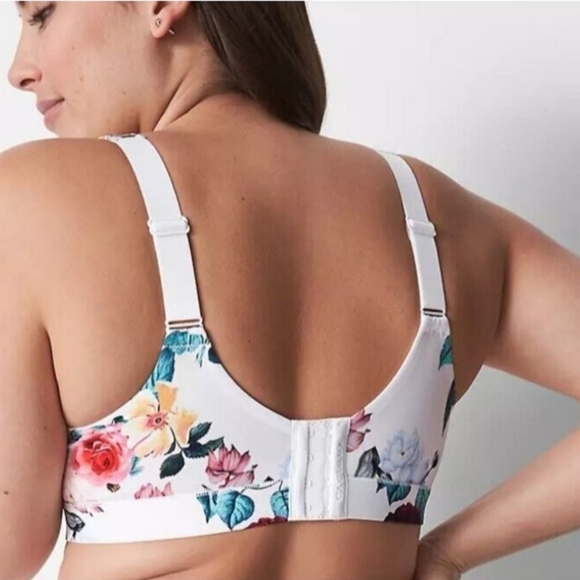 NWT Cacique Comfort Bliss Lightly Lined Full Coverage White Floral Bra 44DDD - Picture 2 of 11